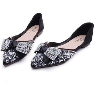 Qxcgdyxt Flat Shoes Women Black Polyurethane (PU)  Ballet Flat Shoe Low Heel